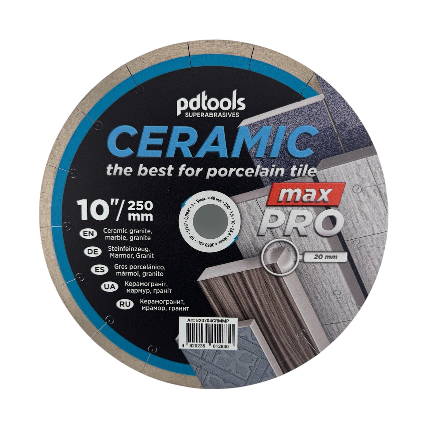 Diamond cutting disc CERAMICS MAX PRO 10''